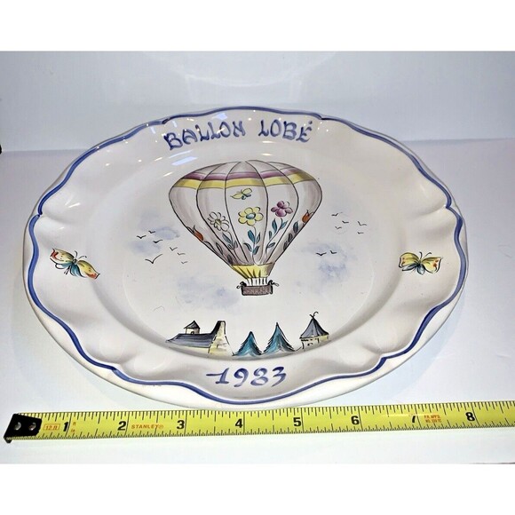 Roger Colas Clamecy French Faïence Balloon Plate 1983 - Picture 2 of 6